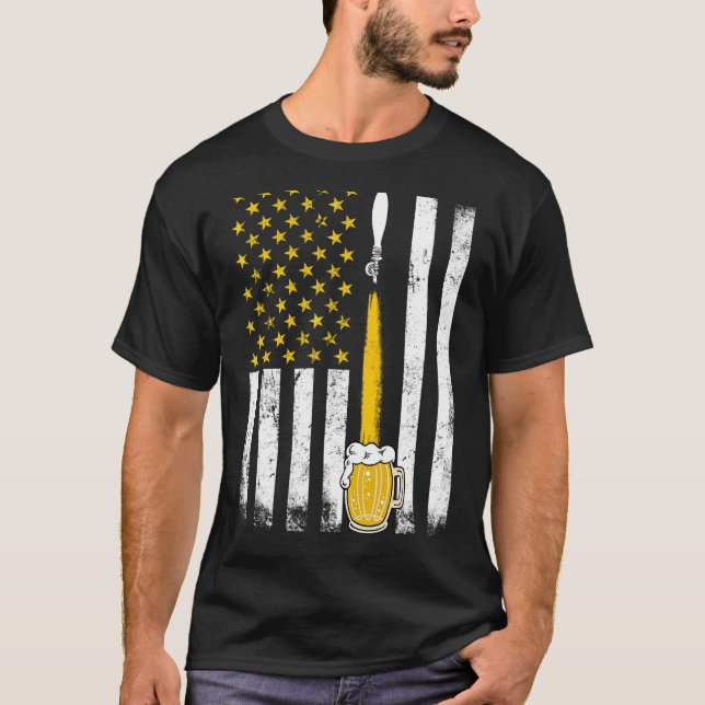T-shirt Boissons 365 Craft Beer American Flag USA (Devant)