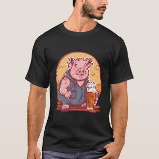 T-shirt Boissons de porc Conception de bière Cochon Fermie