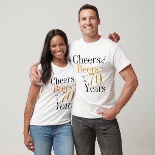 T-shirt Boissons et félicitations pour les 70 ans, fête mi