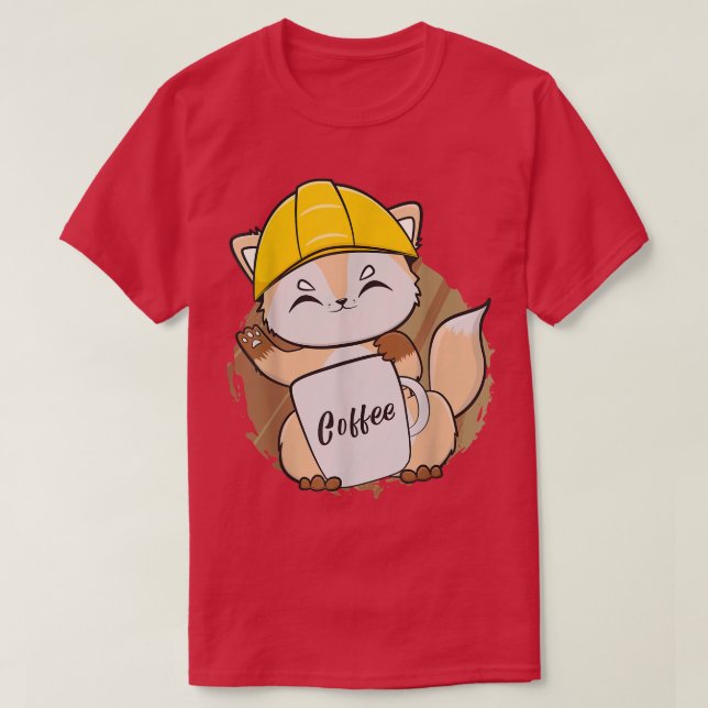 T-shirt Boissons Fo pour amateur de café et construction (Design devant)