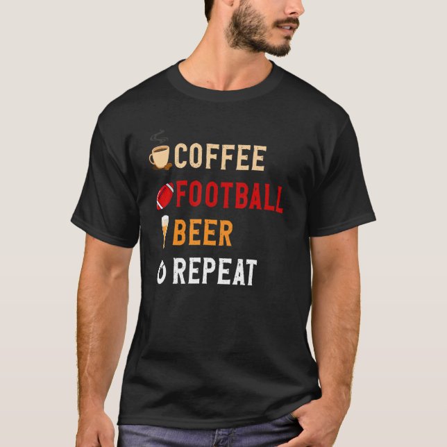 T-shirt Boissons Lover Drôle Café, Football, Répétition De (Devant)