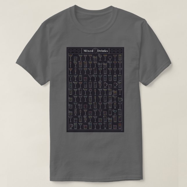 T-shirt Boissons mixtes en tableau noir (Design devant)