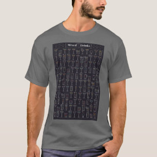 T-shirt Boissons mixtes en tableau noir