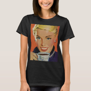 T-shirt Boissons vintages, Bonne Femme avec la Coupe du Ca