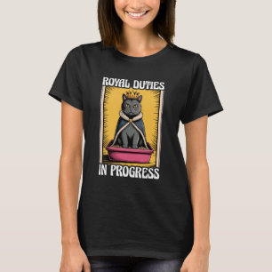 T-shirt Boîte à litière pour chat mignon Drôles de devoirs