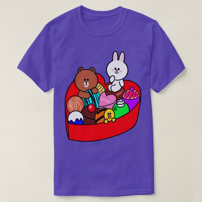T-shirt Boîte Brown Cony Ours Plein D'Amour (Design devant)