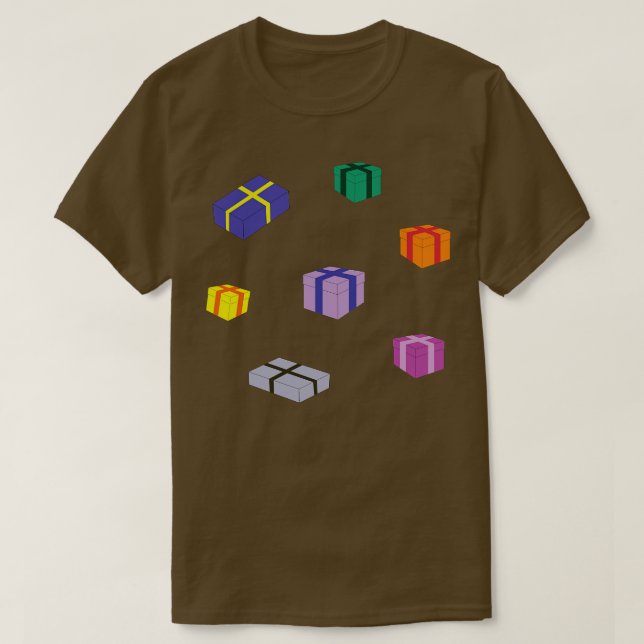 T-shirt Boîte cadeau couleur toon (Design devant)