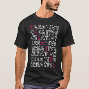 T-shirt Boîte créative de mots croisés avec lettres rose e