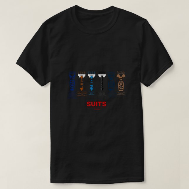 T-SHIRT BOÎTE DE DIALOGUE SUITS - CONVIENT À LA FAMILLE (Design devant)