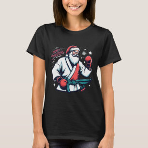 T-shirt Boîte de Noël Santa Boxeur Amateur de Boxe Kickbox