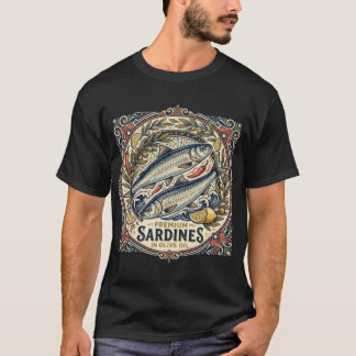 T-shirt Boîte de sardines marocaines vintage Rétro poisson