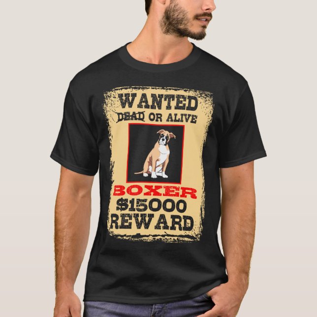 T-shirt Boîte Recherchée morte ou vivante (Devant)