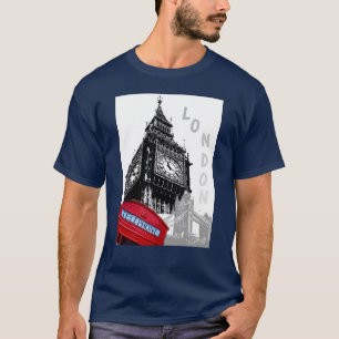 T-shirt Boîte téléphonique rouge Londres Big Ben Horloge T
