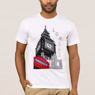 T-shirt Boîte téléphonique rouge Londres moderne Big Ben H