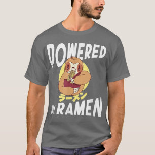 T-shirt Boîtes Anime Ramen Powered Kawaii Sloth Japonaise