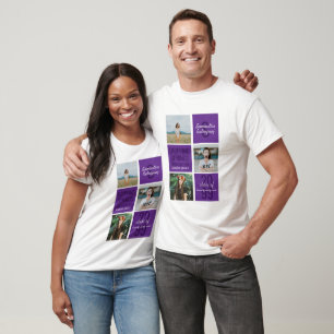 T-shirt Boîtes de 3 photos amusantes Violet Année de class