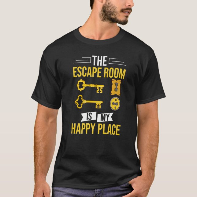 T-shirt Boîtes de puzzle de sortie de jeu de salle d'évasi (Devant)