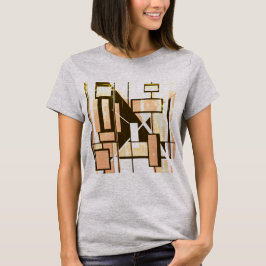 T-shirt Boîtes géométriques orange Brown d'inspiration MCM