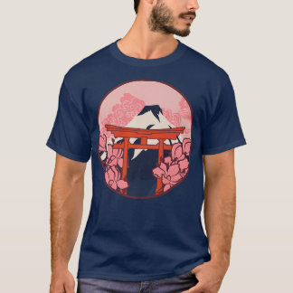 T-shirt Boîtier en fleurs de cerisier Art japonais Japon