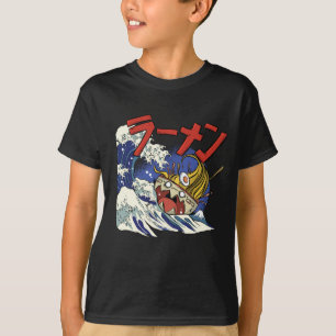 T-shirt Bol amusant du Ramen pendant une tempête océanique