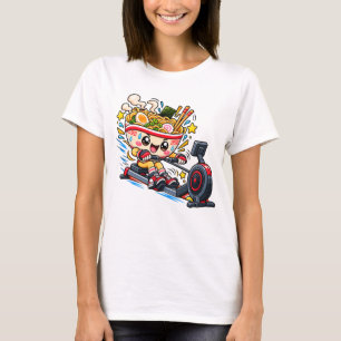 T-shirt Bol de ramen mignon Machine à ramer Dessin animé F