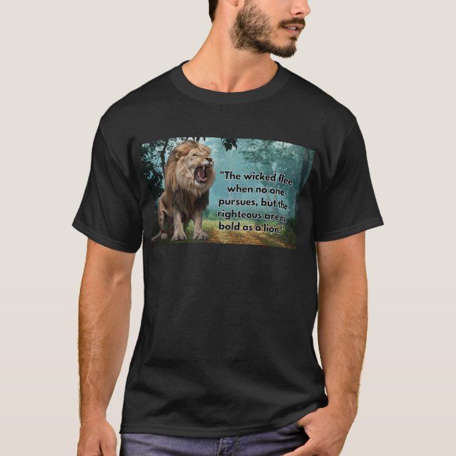 T - Shirt "Bold as a Lion": Trage deine Rechtschaf (Vorderseite)