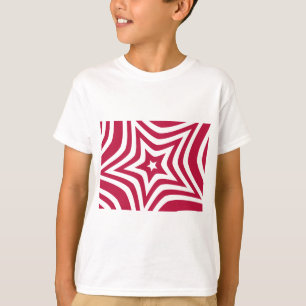 T-shirt Bold & Bright Red & White Star dans un Motif vecto