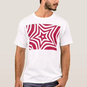 T-shirt Bold & Bright Red & White Star dans un Motif vecto