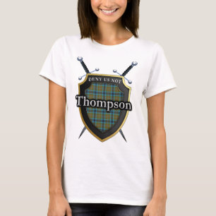 T-shirt Bold Clan Thompson Tartan Scottish Shield