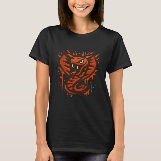 T-shirt Bold Cobra Illustration – Fierce Modern Snake  (Devant)