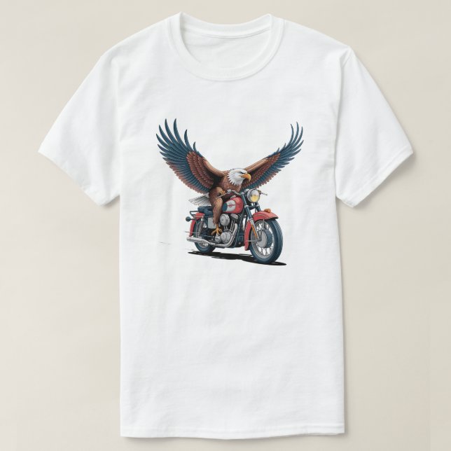 T-shirt Bold Eagle Rider Classic Motorcycle Graphic (Design devant)
