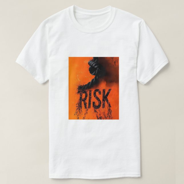 T-shirt Bold "RISK" Graphic with Rope — Motivational Distr (Design devant)