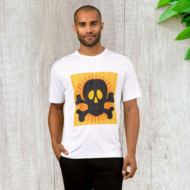 T-shirt Bold Skull and Crossbones with Orange Burst (Créateur téléchargé)