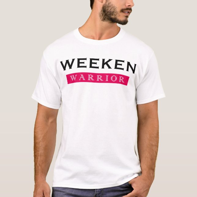 T-shirt Bold Warrior Text Graphic Design with Fuchsia (Devant)