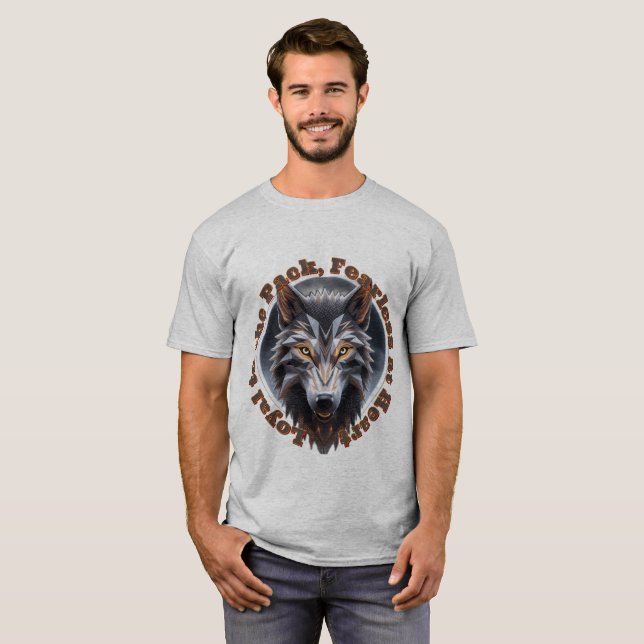 T-shirt Bold Wolf Spirit - Fierce Geometric Wolf Art (Devant entier)
