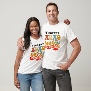 T-shirt Bold XOXO Hugs & Kisses Valentines jour cadeau