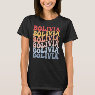 T-shirt Bolivia Groovy Retro Bolivian