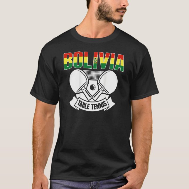T-shirt Bolivia Table Tennis  Support Bolivian Ping Pong T (Devant)