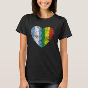 T-shirt Bolivie Argentine Drapeau Coeur Argentine Bolivie