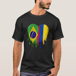 T-shirt Bolivie Colombie Drapeau Cœur Citoyen Élevé Patrio