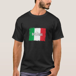 T-shirt Bologne Italie Ville Avec Drapeau Italien