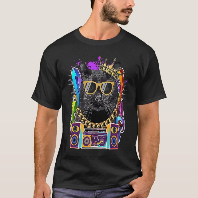 T-shirt Bombay Cat Hip hop 90s Rap Music (Devant)