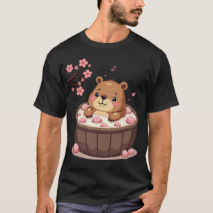 T-shirt Bombes de bain Relaxation Capybara Jacuzzi Fleurs