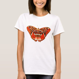 T-shirt Bombyx disparate, orange rouille et noir