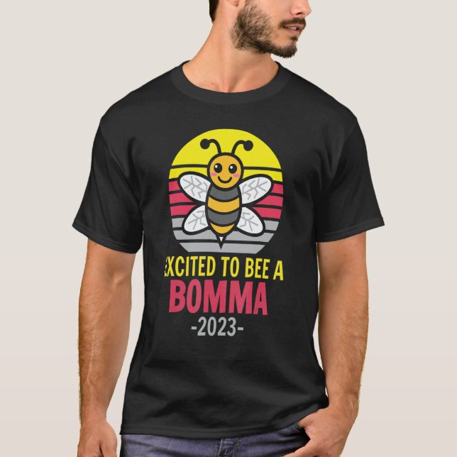T-shirt Bomma 2023   Bee   Grandma   Excited To Be A Bomma (Devant)