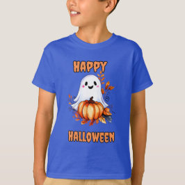 T-shirt Bon Halloween Ghost Orange