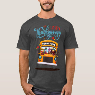 T-shirt Bon thanksgiving Chute Turquie Merci autobus scola