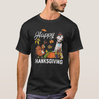 T-shirt Bon thanksgiving Cute Dalmatie Turquie Citrouille