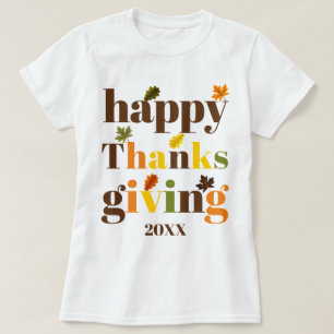 T-shirt Bon thanksgiving de typographie colorée couleur de