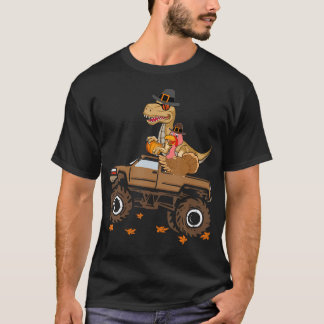 T-shirt Bon thanksgiving Dinosaur Turquie équitation Camio